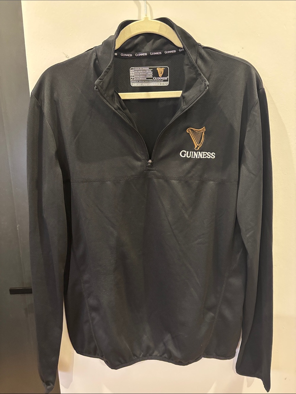 Guinness Black Lightweight Quarter-Zip Pullover